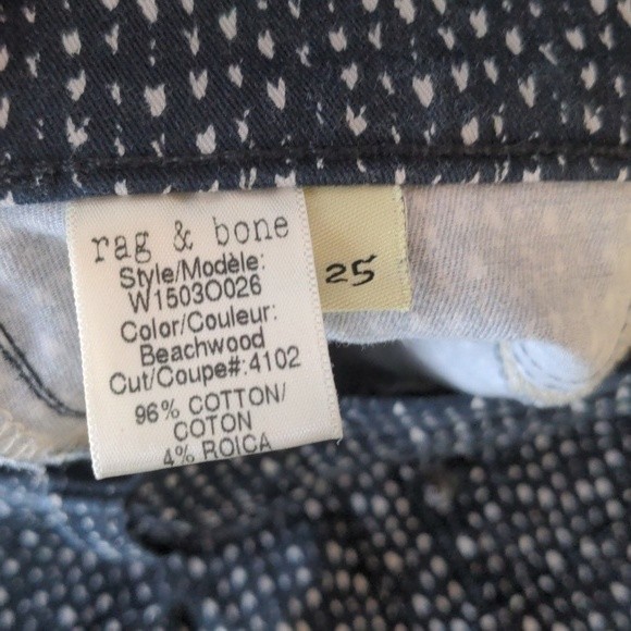 Rag & Bone Women's Legging Size 25 Beachwood Black Speckled Skinny Jean - Picture 14 of 14